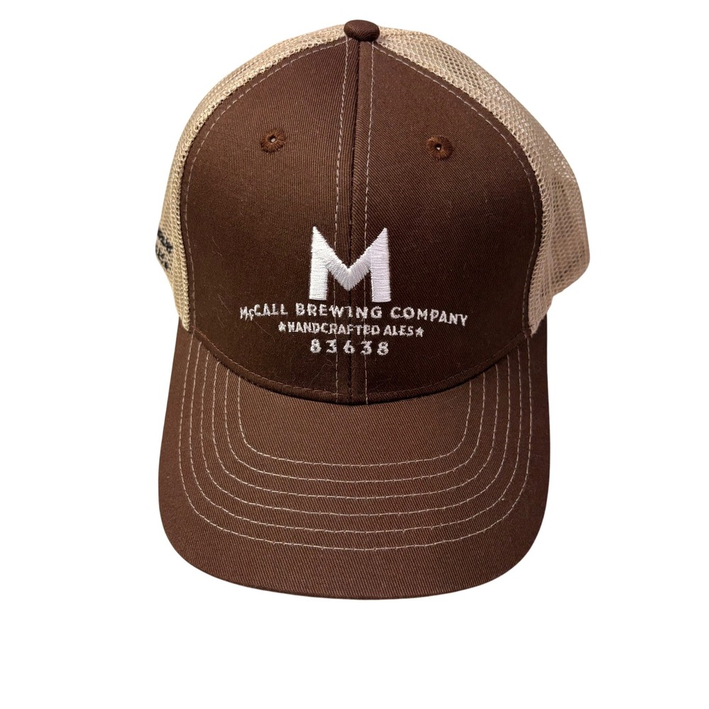 McCall Brewing Company Trucker Hat Mesh Back Adjustable Baseball Cap Brown Tan